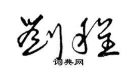 曾慶福劉程草書個性簽名怎么寫