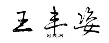 曾慶福王丰姿行書個性簽名怎么寫