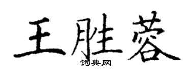 丁謙王勝蓉楷書個性簽名怎么寫