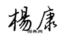 王正良楊康行書個性簽名怎么寫
