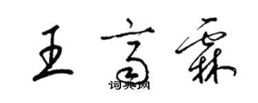 梁錦英王齊霖草書個性簽名怎么寫