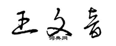 曾慶福王文音草書個性簽名怎么寫