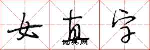 段相林女直字行書怎么寫