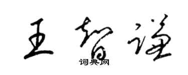 梁錦英王智謙草書個性簽名怎么寫