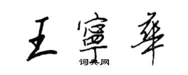 王正良王寧華行書個性簽名怎么寫