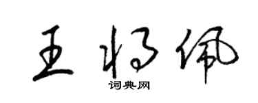 梁錦英王將佩草書個性簽名怎么寫