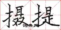 駱恆光攝提楷書怎么寫