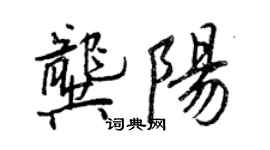 王正良龔陽行書個性簽名怎么寫