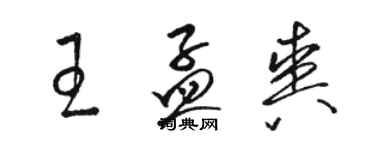 駱恆光王孟爽草書個性簽名怎么寫