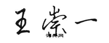 駱恆光王崇一行書個性簽名怎么寫