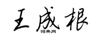 王正良王成根行書個性簽名怎么寫