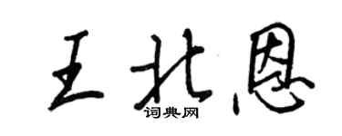 王正良王北恩行書個性簽名怎么寫