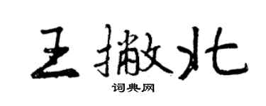 曾慶福王撇北行書個性簽名怎么寫