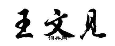 胡問遂王文見行書個性簽名怎么寫