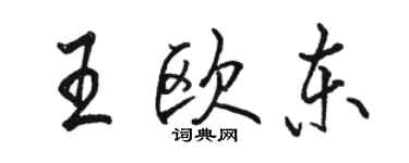 駱恆光王歐東行書個性簽名怎么寫