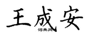 丁謙王成安楷書個性簽名怎么寫
