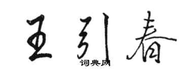 駱恆光王引春行書個性簽名怎么寫