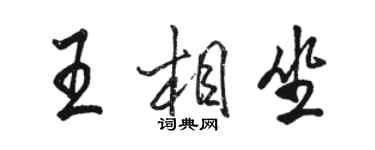 駱恆光王相坐行書個性簽名怎么寫