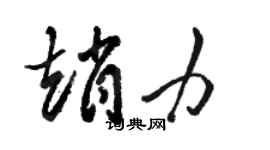 駱恆光趙力草書個性簽名怎么寫
