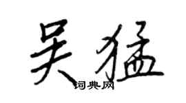 王正良吳猛行書個性簽名怎么寫