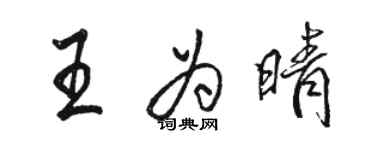 駱恆光王為晴行書個性簽名怎么寫