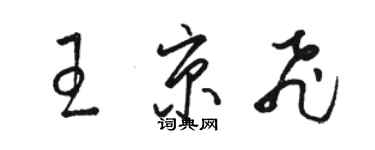 駱恆光王京飛草書個性簽名怎么寫