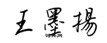 王正良王墨揚行書個性簽名怎么寫