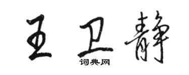 駱恆光王衛靜行書個性簽名怎么寫