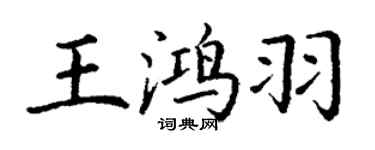 丁謙王鴻羽楷書個性簽名怎么寫