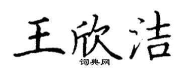 丁謙王欣潔楷書個性簽名怎么寫