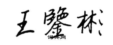 王正良王鑑彬行書個性簽名怎么寫
