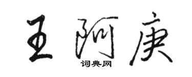 駱恆光王阿庚行書個性簽名怎么寫