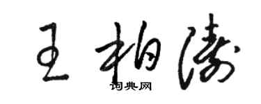 駱恆光王柏濤草書個性簽名怎么寫
