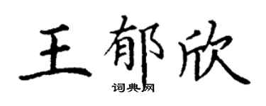 丁謙王郁欣楷書個性簽名怎么寫