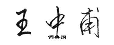 駱恆光王中甫行書個性簽名怎么寫