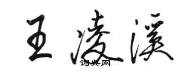 駱恆光王凌溪行書個性簽名怎么寫