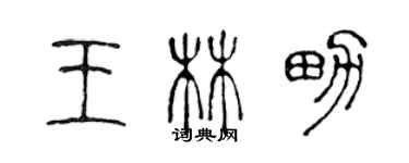 陳聲遠王林男篆書個性簽名怎么寫