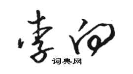 駱恆光李向草書個性簽名怎么寫