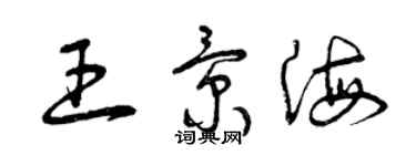 曾慶福王景海草書個性簽名怎么寫