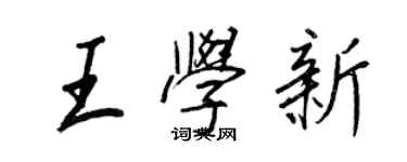 王正良王學新行書個性簽名怎么寫