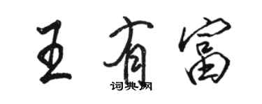 駱恆光王有富行書個性簽名怎么寫