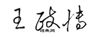 駱恆光王政博草書個性簽名怎么寫