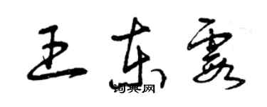 曾慶福王東霞草書個性簽名怎么寫