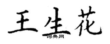 丁謙王生花楷書個性簽名怎么寫