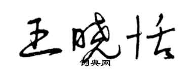 曾慶福王曉恬草書個性簽名怎么寫