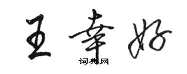 駱恆光王幸好行書個性簽名怎么寫