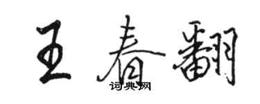 駱恆光王春翻行書個性簽名怎么寫