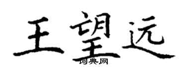 丁謙王望遠楷書個性簽名怎么寫