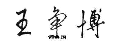 駱恆光王爭博行書個性簽名怎么寫