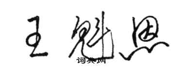 駱恆光王魁恩草書個性簽名怎么寫